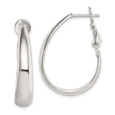Sterling Silver Polished Omega Back Hoop Earrings