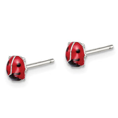 Sterling Silver RH-plated Enameled Ladybug Children's Post Earrings - 3