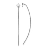 Sterling Silver Rhodium Plated Star Stud Threader Earrings