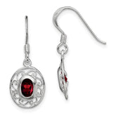 Sterling Silver Rhodium-plated Fancy Garnet Earrings - 2