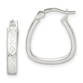Sterling Silver Patterned 3mm Hoop Earrings