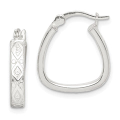 Sterling Silver Patterned 3mm Hoop Earrings