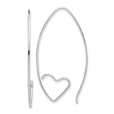 Sterling Silver Rhodium-plated Heart Threader Earrings - 2