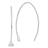 Sterling Silver Triangle CZ Threader Earrings