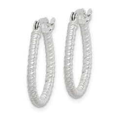 Sterling Silver Twisted 2.5mm Teardrop Hoop Earrings