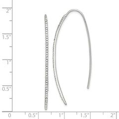 Sterling Silver Rhodium-plated Crystal Threader Dangle Earrings