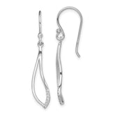 Sterling Silver Rhodium-plated Polished CZ Dangle Earrings - 2