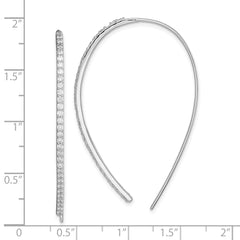 Sterling Silver Rhodium-plated CZ Dangle Earrings