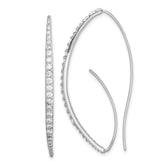 Sterling Silver Rhodium-plated CZ Threader Earrings - 3