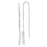 Sterling Silver Rhodium-plated CZ Threader Earrings - 5