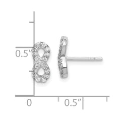 Sterling Silver Rhodium-plated Polished CZ Infinity Post Earrings - 2