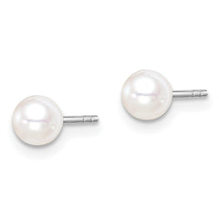 Sterling Silver Madi K Rhodium-plated 4-5mm White, Pink and Purple Round Freshwater Cultured Pearl Set of 3 Earrings