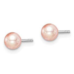 Sterling Silver Madi K Rhodium-plated 4-5mm White, Pink and Purple Round Freshwater Cultured Pearl Set of 3 Earrings