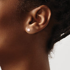 Sterling Silver Madi K Rhodium-plated 4-5mm Pink Round Freshwater Cultured Pearl Post Earrings