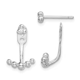Sterling Silver RH-plated Beaded Dangle Jackets w/3-Bead Earrings