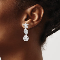 De-Ani Sterling Silver Rhodium-Plated Polished Sea Life Dangle Post Earrings - 2