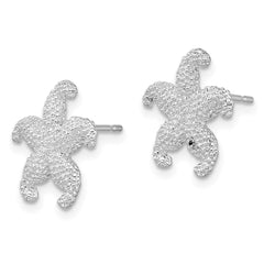 De-Ani Sterling Silver Rhodium-Plated Polished Starfish Post Earrings - 3