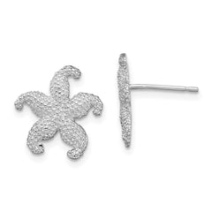 De-Ani Sterling Silver Rhodium-Plated Polished Starfish Post Earrings - 3