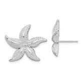 De-Ani Sterling Silver Rhodium-Plated Polished Starfish Post Earrings - 4