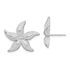 De-Ani Sterling Silver Rhodium-Plated Polished Starfish Post Earrings - 4