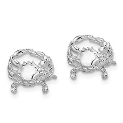 De-Ani Sterling Silver Rhodium-Plated Polished Small Blue Crab Post Earrings
