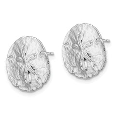 De-Ani Sterling Silver Rhodium-Plated Polished Sand Dollar Post Earrings - 2