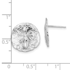 De-Ani Sterling Silver Rhodium-Plated Polished Sand Dollar Post Earrings - 2