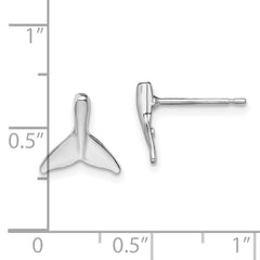 De-Ani Sterling Silver Rhodium-Plated Polished Mini Whale Tail Post Earrings