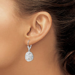 De-Ani Sterling Silver Rhodium-Plated Sand Dollar Starfish Leverback Earrings - 2