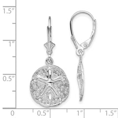 De-Ani Sterling Silver Rhodium-Plated Sand Dollar Starfish Leverback Earrings - 2