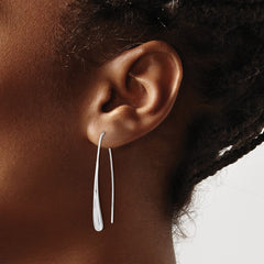 Sterling Silver Rh-Plated Polished Teardrop Threader