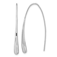 Sterling Silver Rh-Plated Polished Teardrop Threader