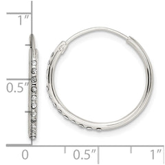 Sterling Silver Crystal Endless Hoop Earrings - 2