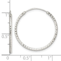 Sterling Silver Polished D/C Endless Hoop Earrings - 5