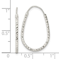 Sterling Silver Polished D/C Endless Hoop Earrings - 3