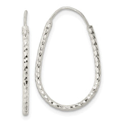 Sterling Silver Polished D/C Endless Hoop Earrings - 3