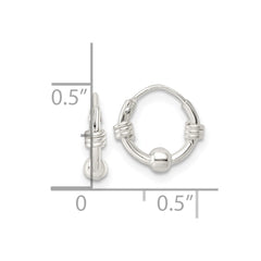 Sterling Silver Polished Beaded Circle Endless Hoop Earrings - 3