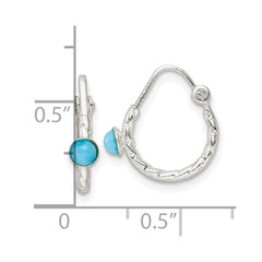 Sterling Silver Polished Turquoise Endless Hoop Earrings