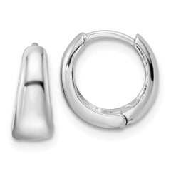 Sterling Silver Rhodium-plated Polished Hinged Hoop Earrings
