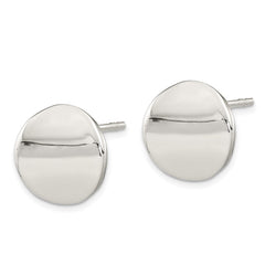 Sterling Silver Polished Flat Circle Post Earrings - 2