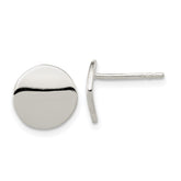 Sterling Silver Polished Flat Circle Post Earrings - 2