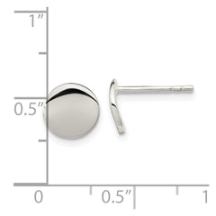 Sterling Silver Polished Flat Circle Post Earrings