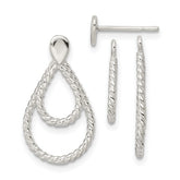 Sterling Silver w/2 Teardrop Jackets Button Post Earrings