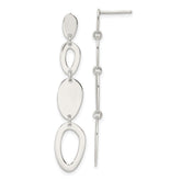 Sterling Silver Polished Fancy Ovals Post Dangle Earrings