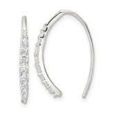 Sterling Silver Polished CZ Threader Earrings - 2