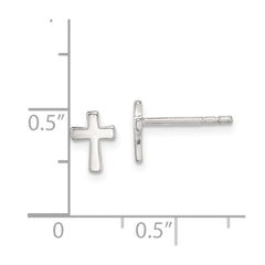 Sterling Silver Polished Latin Cross Post Earrings - 4