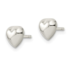 Sterling Silver Polished Heart Post Earrings - 6