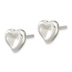 Sterling Silver Polished Puffed Heart Post Earrings - 2