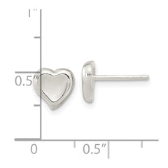 Sterling Silver Polished Puffed Heart Post Earrings - 2