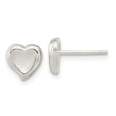 Sterling Silver Polished Puffed Heart Post Earrings - 2